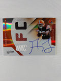 Front of 2011 Absolute Memorabilia Greg Little Rookie Premiere Materials #231 featuring an on-card rookie autograph and triple memorabilia, numbered 02/49.