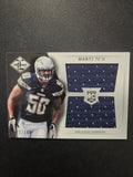 Front of 2013 Panini Limited Manti Te'o #22 Rookie Jumbo Jerseys RC Logo card numbered 171/199 with large navy Chargers jersey swatch.