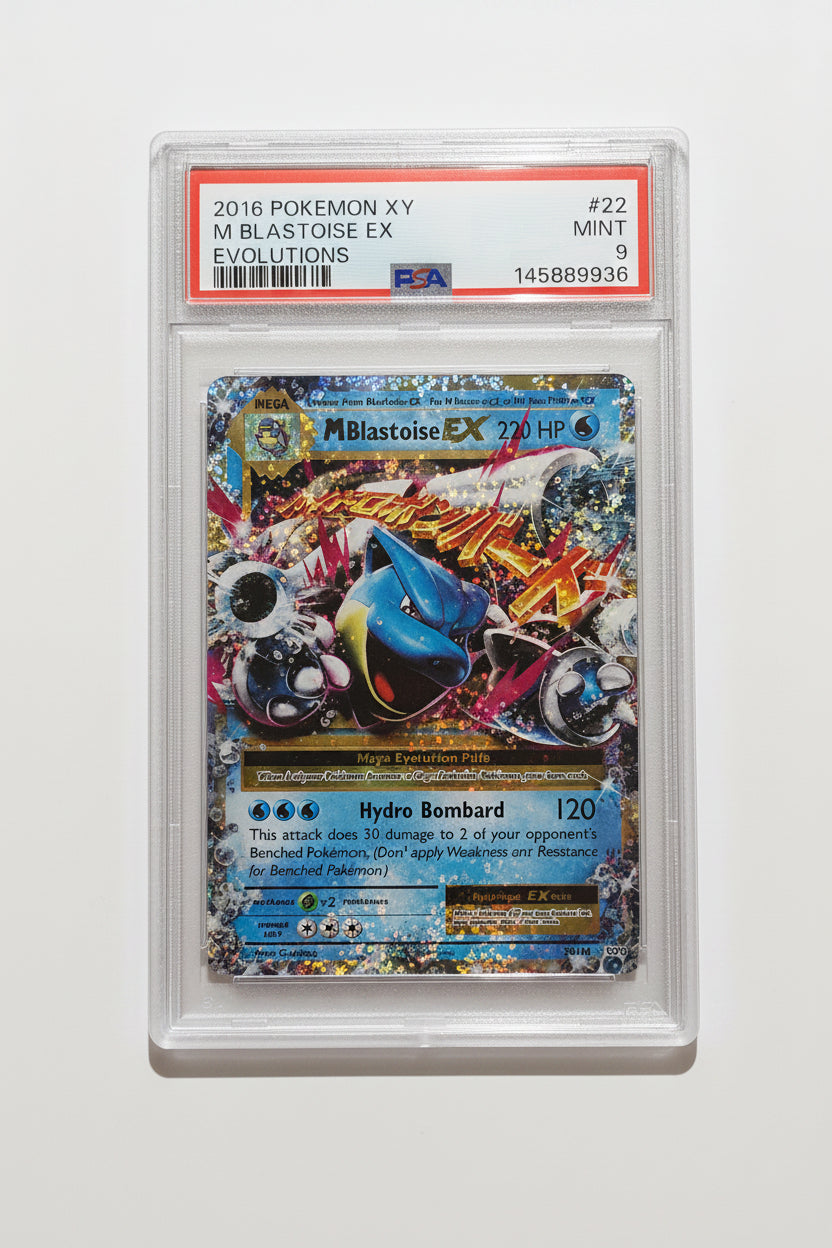 PSA 9 Pokemon M Blastoise EX #22 XY Evolutions slab