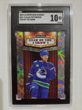Front of 2023-24 Upper Deck Synergy Elias Pettersson Star of the Show #SOS-19 Vancouver Canucks hockey card graded SGC 10 GEM.