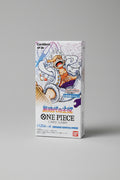 Front of Japanese ONE PIECE Card Game Awakening of the New Era OP-05 booster box featuring Gear 5 Monkey D. Luffy artwork and Carddass branding.