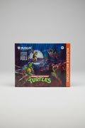 Front of sealed Magic The Gathering Teenage Mutant Ninja Turtles Collector Booster featuring Leonardo, Donatello, Raphael and Michelangelo artwork.