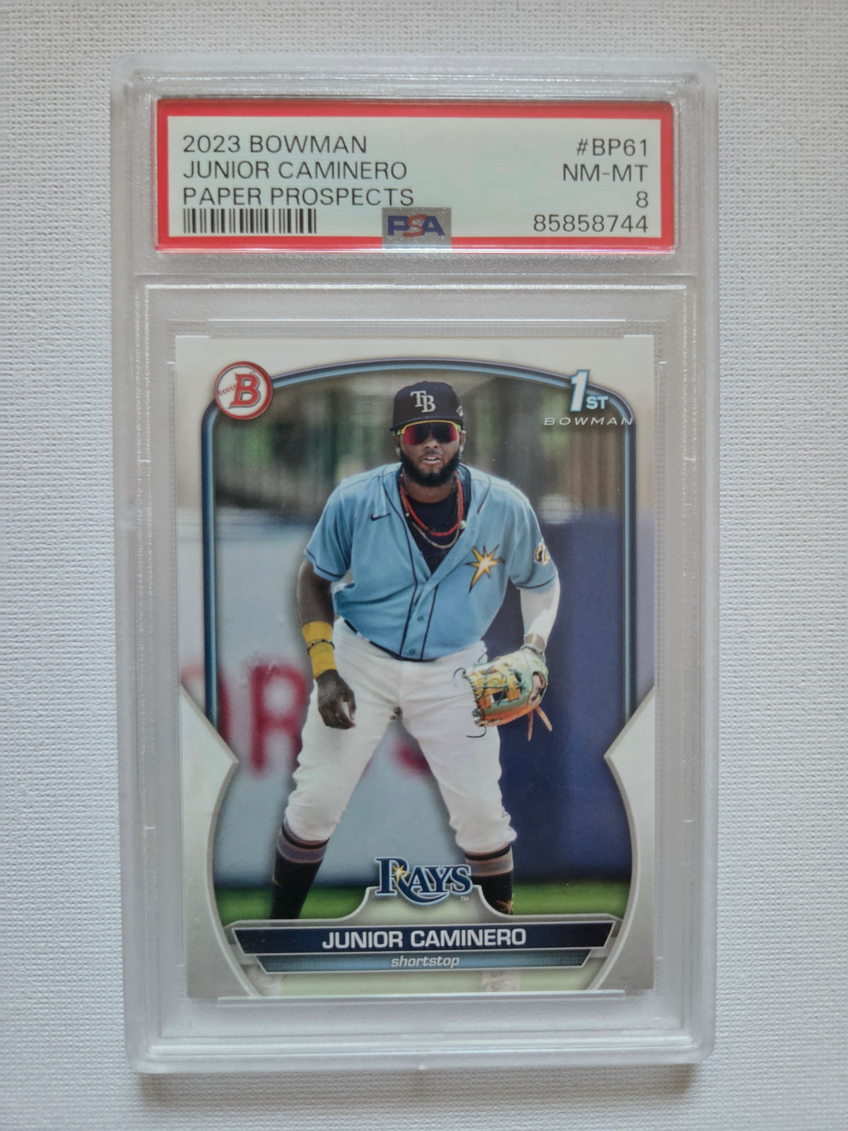 2023 Bowman Junior Caminero 1st Bowman #BP-61 PSA 8 NM-MT