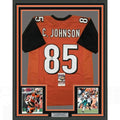 Framed Autographed/Signed Chad Johnson Ochocinco 35x39 Cincinnati Orange Football Jersey JSA COA