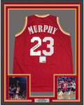 Framed Autographed/Signed Calvin Murphy 35x39 Houston Red Basketball Jersey PSA/DNA COA