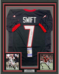 Framed Autographed/Signed D'Andre Swift 35x39 Georgia Black College Football Jersey JSA COA
