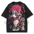 Akaza x Chaos Empress Washed Anime Tee – Darkcore Streetwear, Final Boss Energy Graphic, Unisex 2025