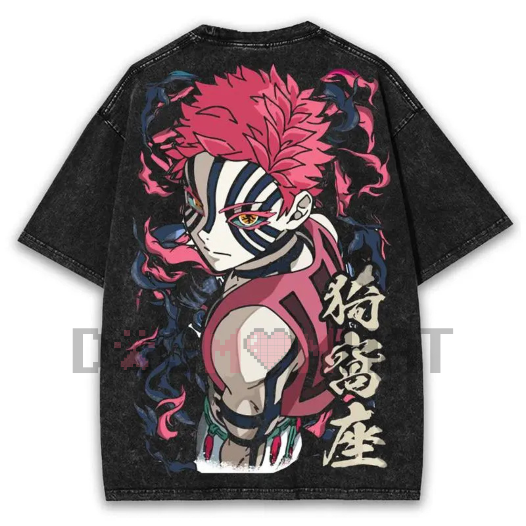 Akaza x Chaos Empress Washed Anime Tee – Darkcore Streetwear, Final Boss Energy Graphic, Unisex 2025