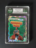 Front of 2023-24 Panini Donruss Anthony Edwards Crunch Time #4 Diamond parallel graded C3 Mint 9