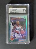 Front of 2019-20 Panini NBA Hoops Damian Lillard #291 Hoops Tribute Green parallel numbered 22/99 and graded CSG 8.5