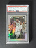 Front of 2017-18 Panini Donruss Optic Jaylen Brown #6 Holo Prizm graded PSA Mint 9