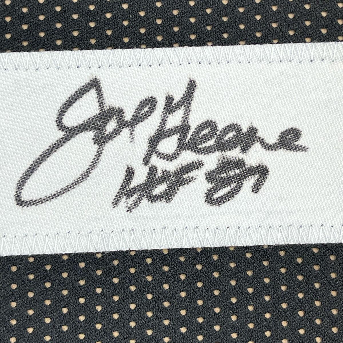 Framed Autographed/Signed Mean Joe Greene HOF 87 35x39 Pittsburgh Black Football Jersey JSA COA