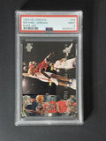 Front of 1994 Upper Deck Michael Jordan Rare Air #84 Decade of Dominance card graded PSA Mint 9