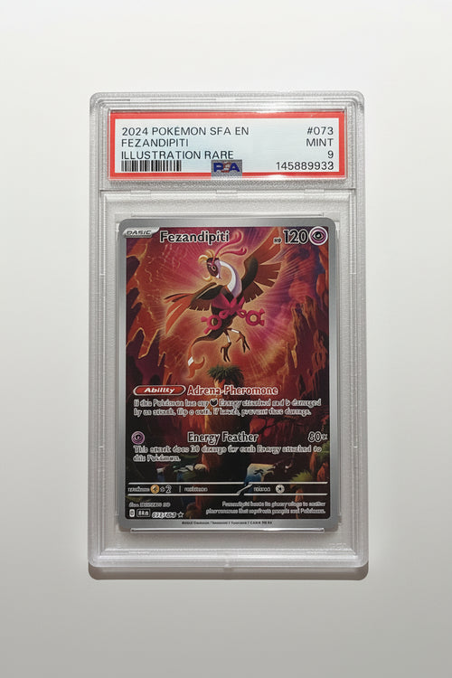 PSA 9 Pokemon Fezandipiti Illustration Rare #73 Shrouded Fable slab
