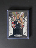 Front of 2025-26 Topps Victor Wembanyama Woven Wonders Relics #WW-VW showing player-worn black jersey swatch