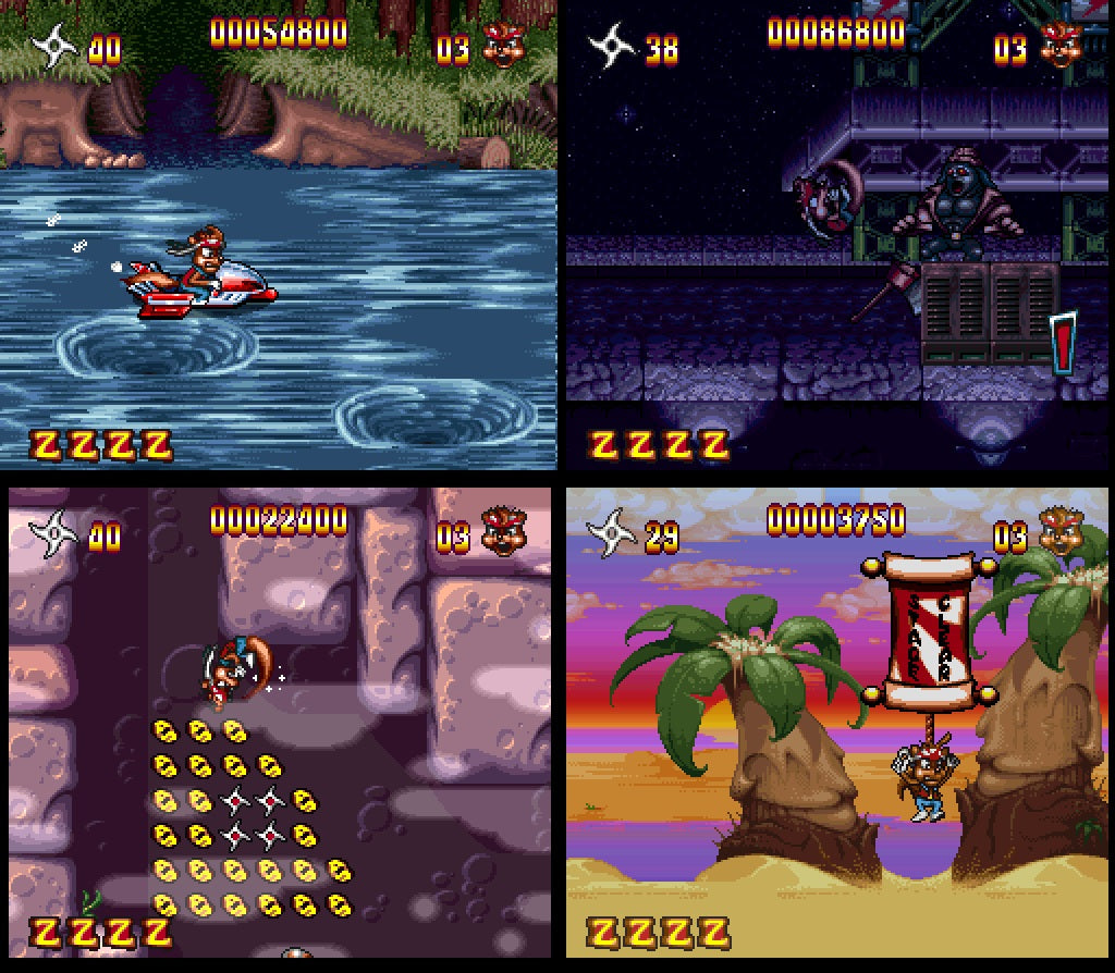 Zero the Kamikaze Squirrel SNES Video Game Super Nintendo 1994