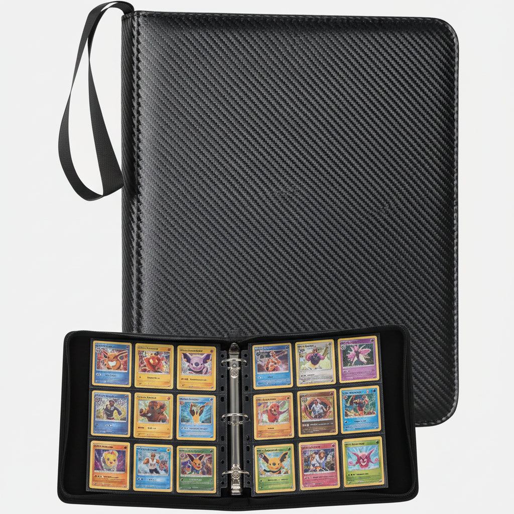 Card Binder – 720 Capacity, Zippered Trading Card Holder for MTG, Sports & Collectible Cards – Acid-Free (Black, 9 Pocket)
