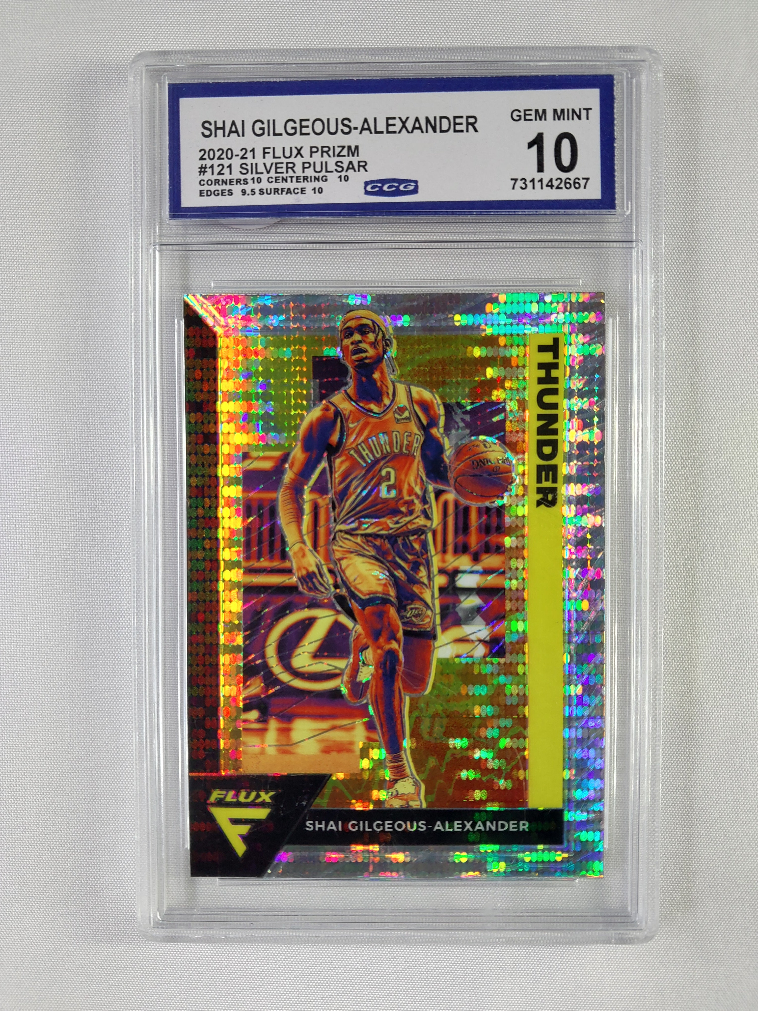 2020-21 Panini Flux Shai Gilgeous-Alexander #121 Silver Pulsar Prizm CCG Gem Mint 10