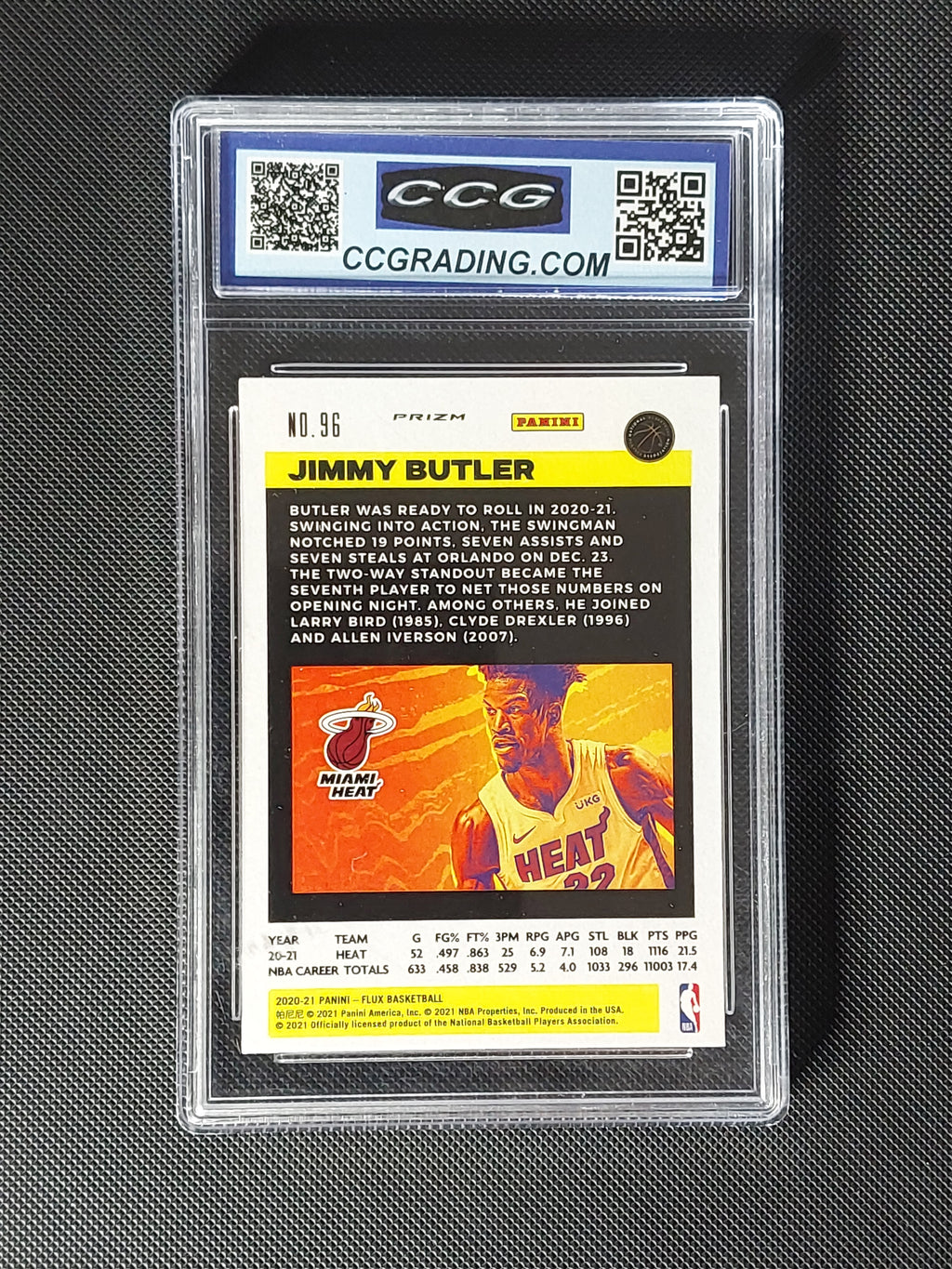 2020-21 Panini Flux Jimmy Butler #96 Silver Pulsar Prizm CCG Gem Mint 10