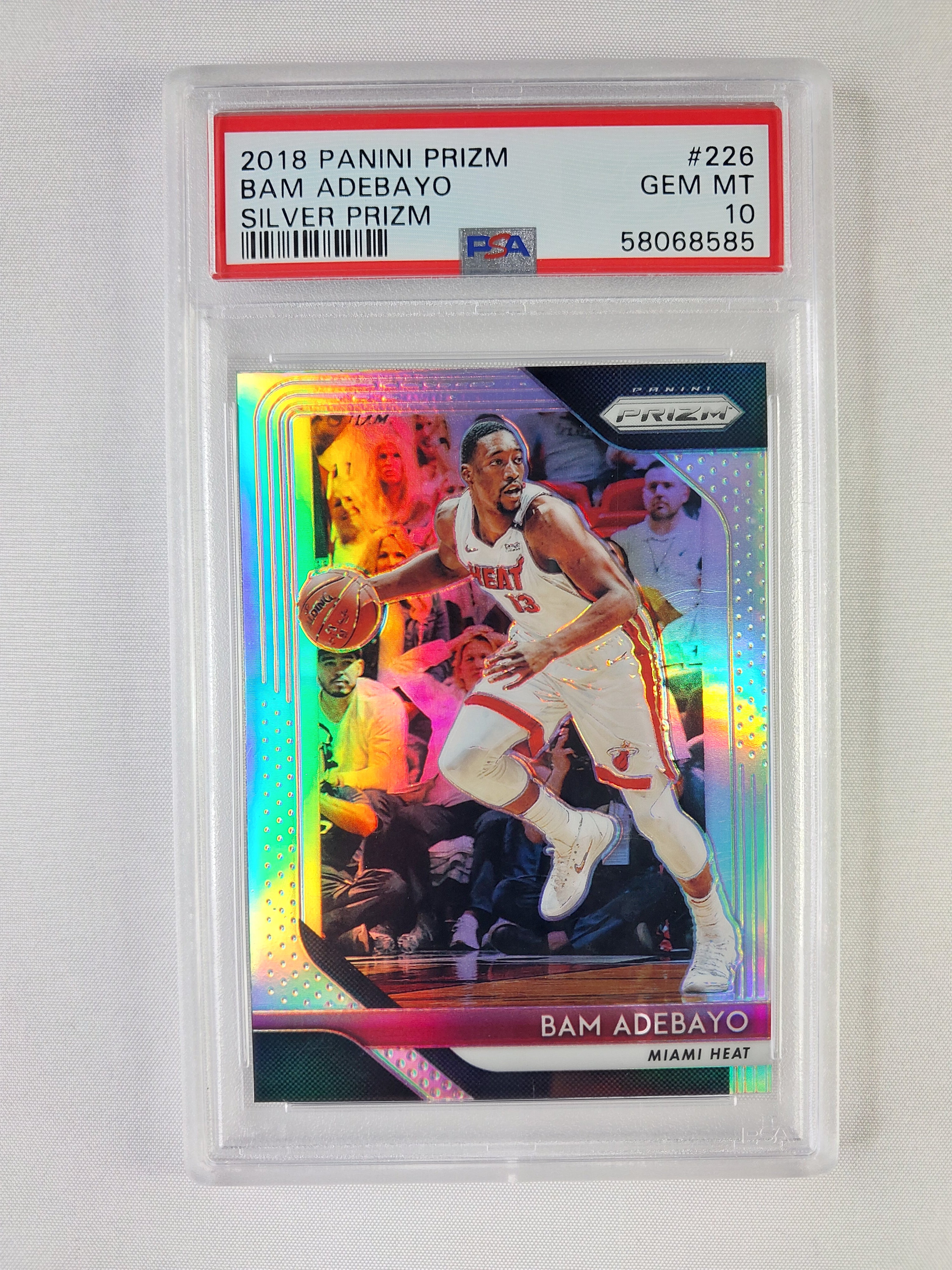2018-19 Panini Prizm Bam Adebayo #226 Silver Prizm – PSA Gem Mint 10