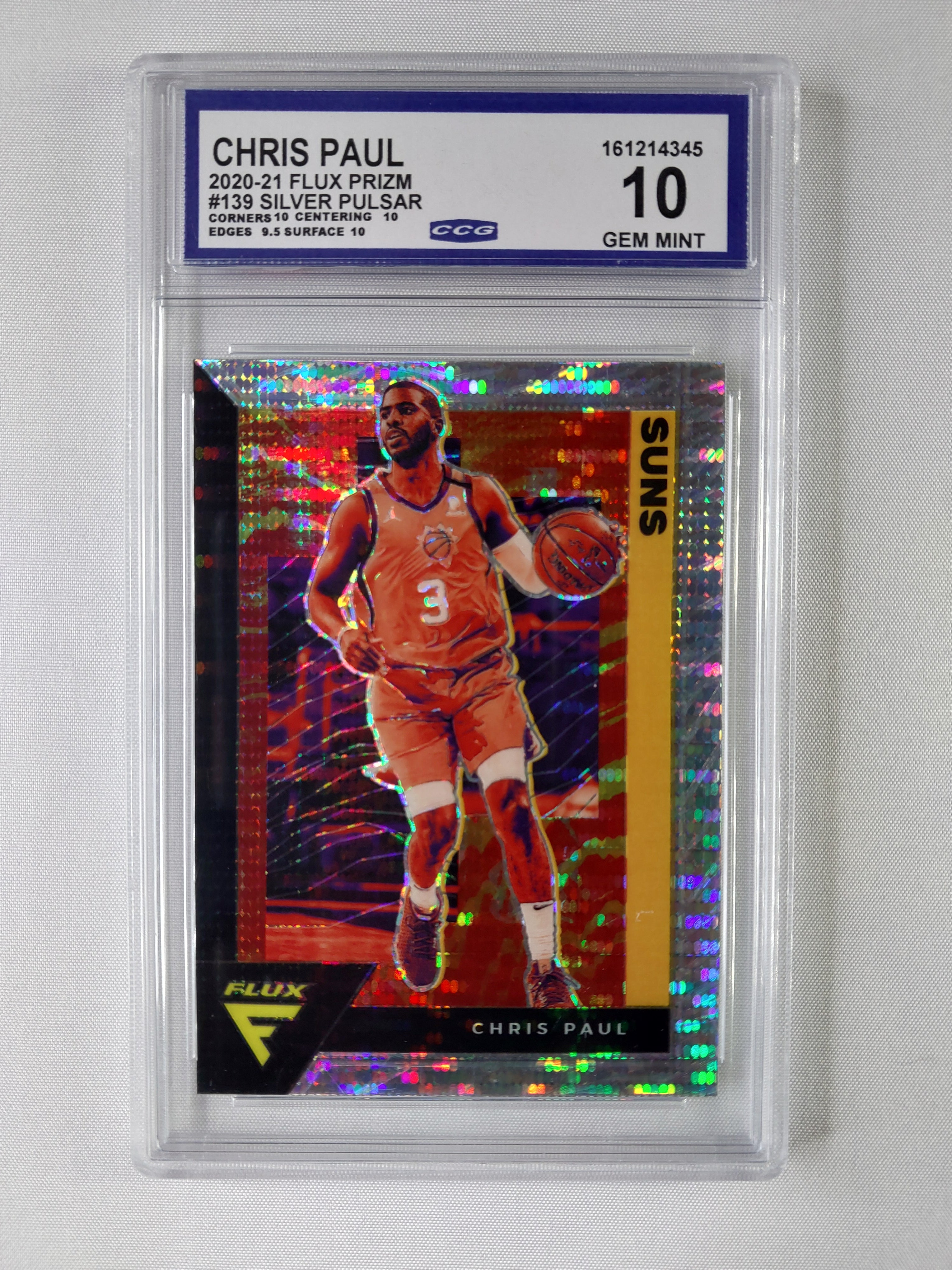 2020-21 Panini Flux Chris Paul #139 Silver Pulsar Prizm CCG Gem Mint 10