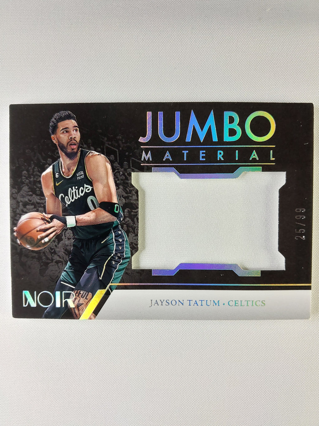 2022-23 Panini Noir Jayson Tatum Jumbo Material Game-Worn Jersey #JM-JYT /99