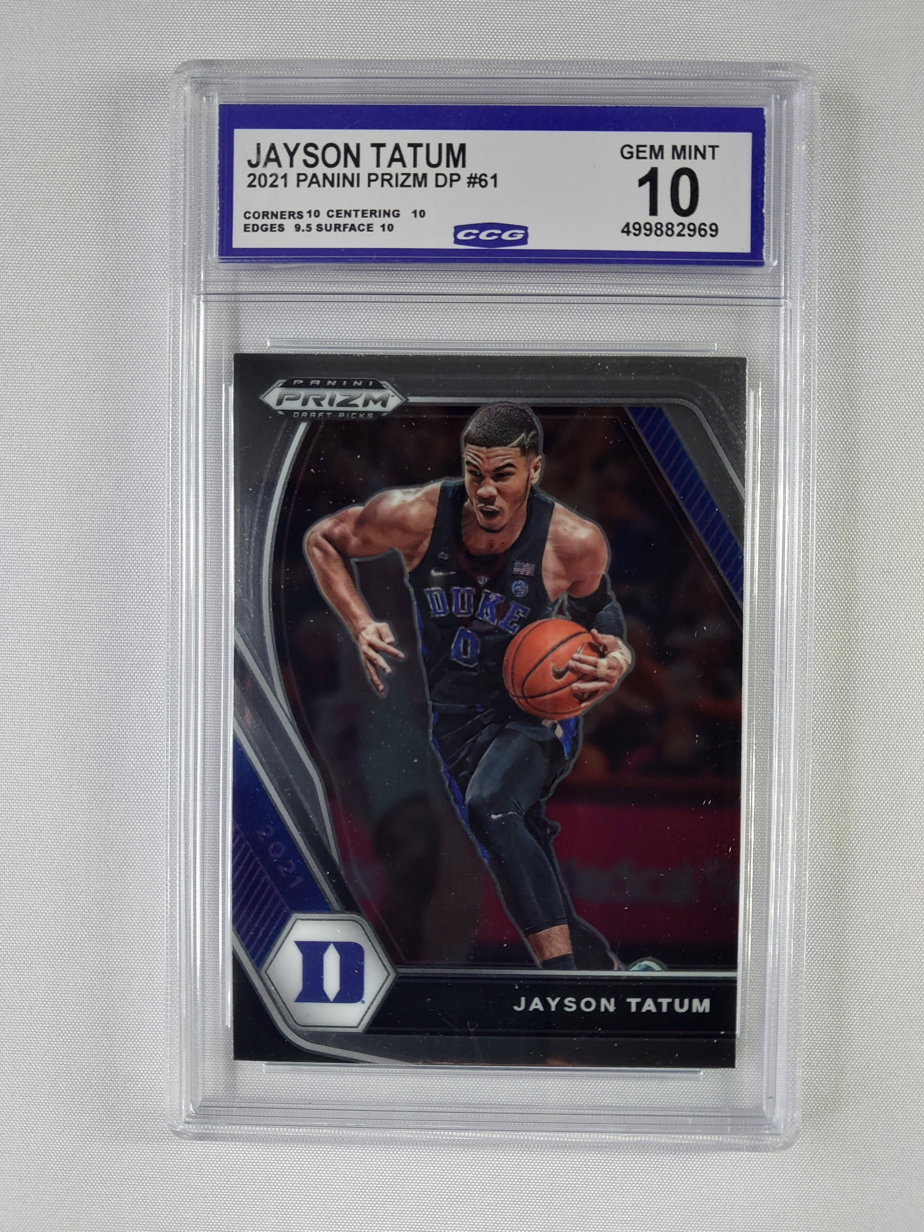 2021-22 Panini Prizm Draft Picks Jayson Tatum #61 Duke – CCG Gem Mint 10