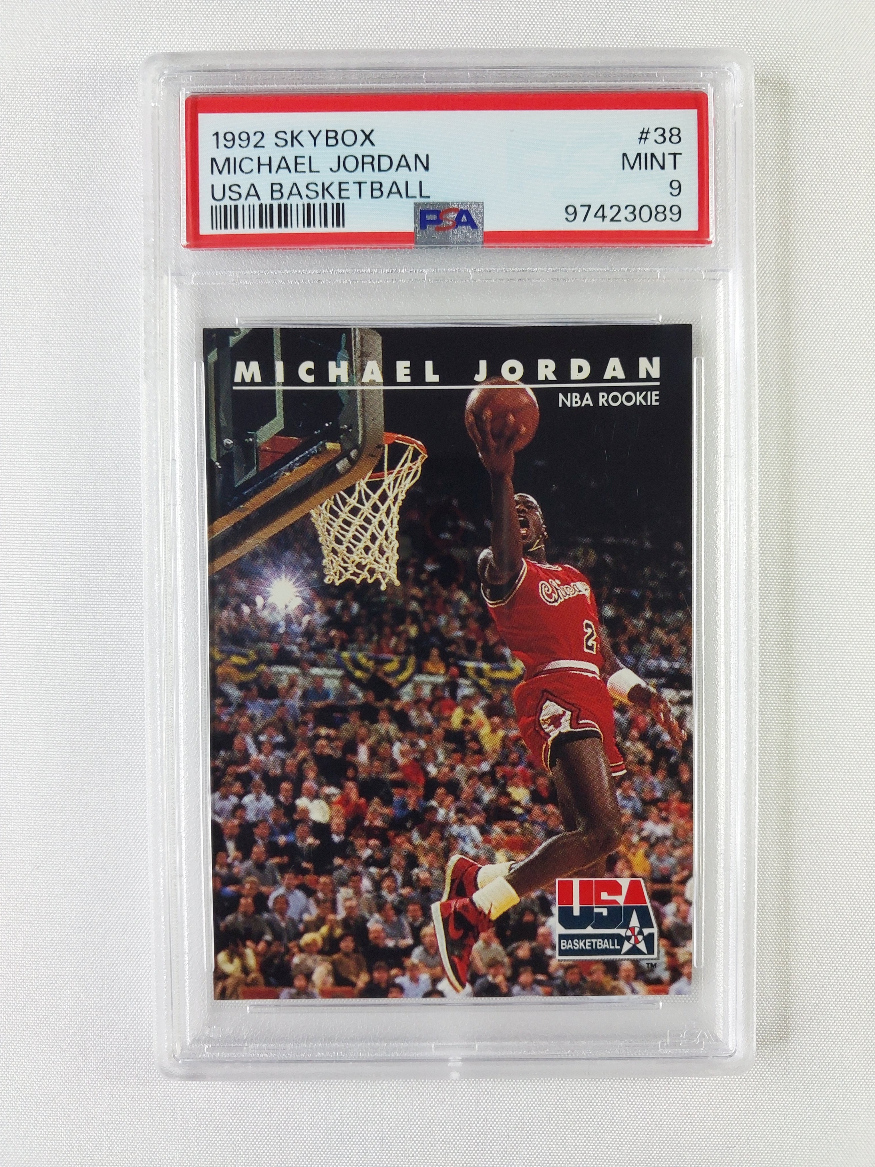 1992 SkyBox USA Basketball Michael Jordan #38 PSA Mint 9